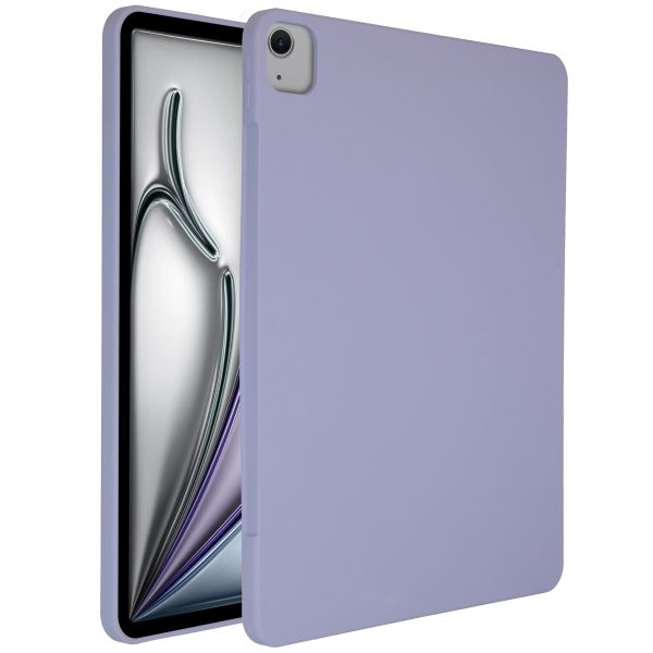 Accezz Liquid Silicone Back Cover mit Stifthalter für das iPad Air 13 Zoll (2025) M3 / (2024) M2 - Lila