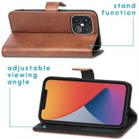 imoshion Luxuriöse Klapphülle Apple iPhone 13 Pro - Braun