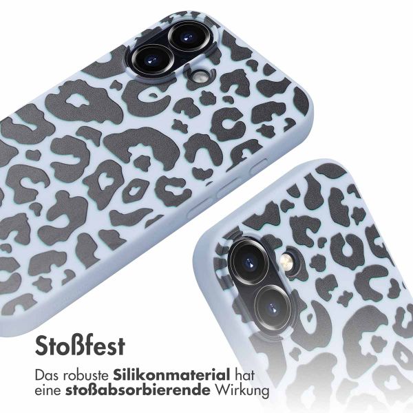 imoshion Silikonhülle design mit Band für das iPhone 16 - Animal Lila