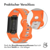 imoshion Silikonband Sport für das Fitbit Charge 5 / Charge 6 - Orange / Grau