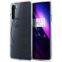 imoshion Design Hülle OnePlus Nord - Abstraktes Gesicht - Schwarz