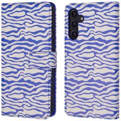 imoshion Design Klapphülle Samsung Galaxy A14 (5G/4G) - White Blue Stripes