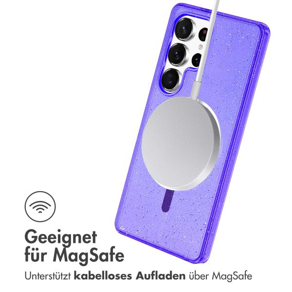 imoshion Sparkle Back Cover mit MagSafe Samsung Galaxy S25 Ultra - Glitzer Violett