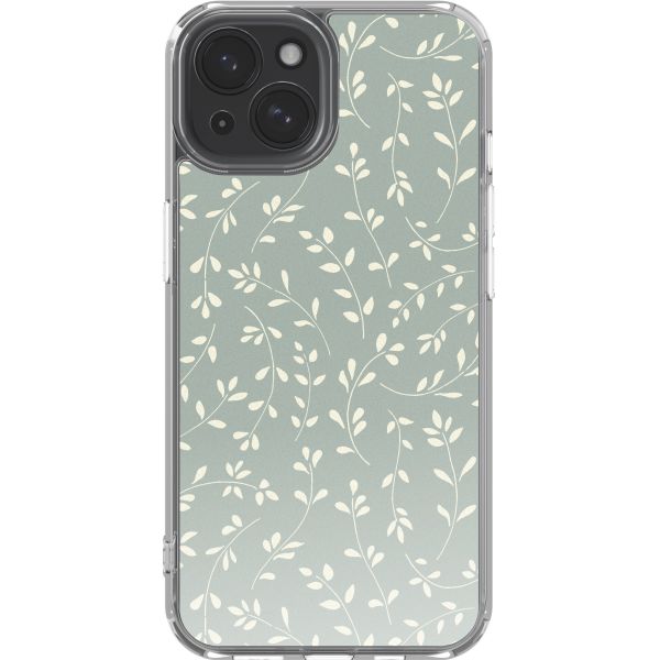 imoshion Design Hülle Apple iPhone 15 - Smoke Green Flowers