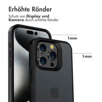 Accezz Rugged Frosted Back Cover für das iPhone 15 Pro - Schwarz