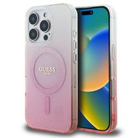 Guess MagSafe IML Glitter Gradient Case für das Apple iPhone 16 Pro - Pink