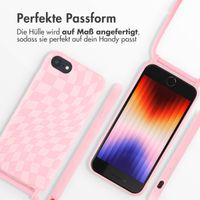 imoshion Silikonhülle design mit Band für das iPhone SE (2022 / 2020) / 8 / 7 - Retro Pink