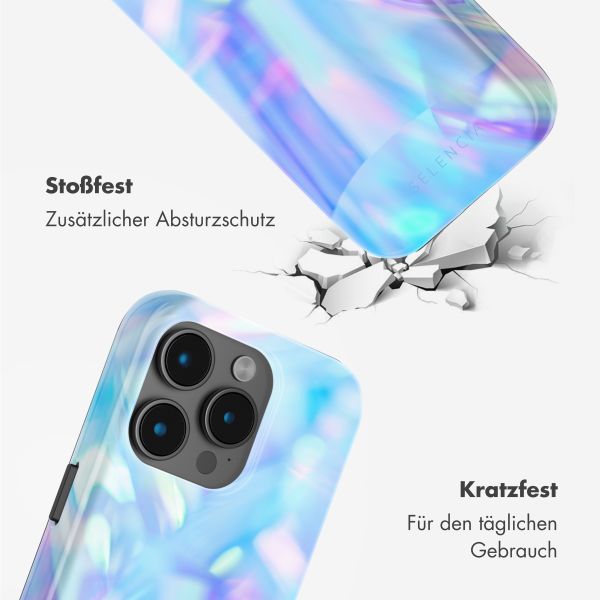 Selencia Vivid Tough Back Cover mit MagSafe für das iPhone 15 Pro - Holographic Blue Dream