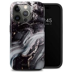 Selencia Vivid Tough Back Cover für das iPhone 15 Pro - Chic Marble Black