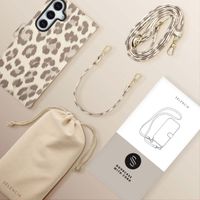 Selencia Sabi Klapphülle mit Leopardenmuster Samsung Galaxy S24 / S25 - Soft Ivory