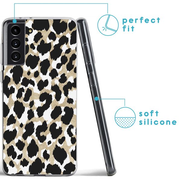 imoshion Design Hülle für das Samsung Galaxy S21 FE - Leopard / Schwarz