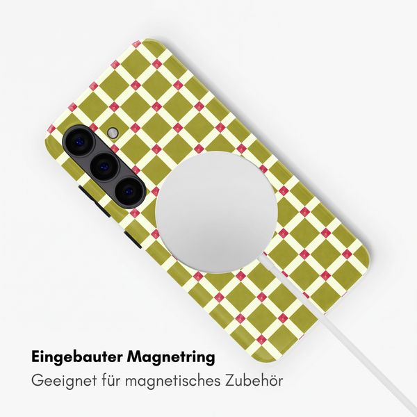 Selencia Vivid Rückabdeckung mit MagSafe Samsung Galaxy S24 - Check This Olive