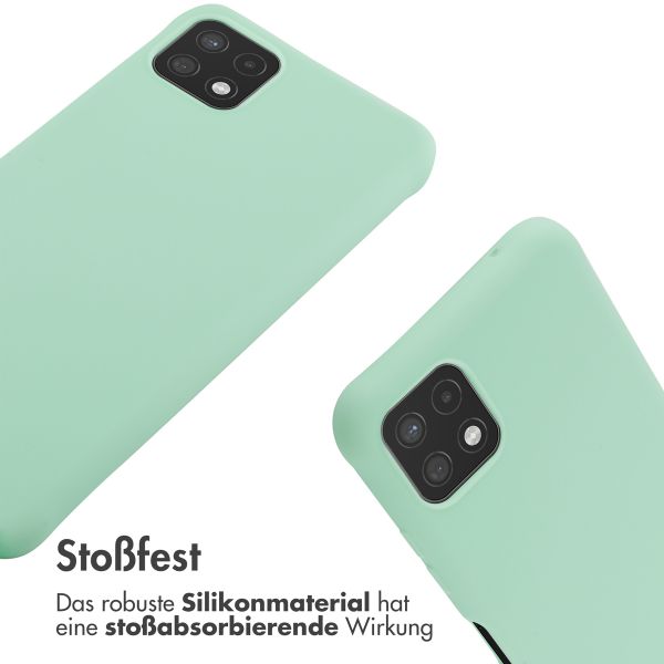 imoshion Silikonhülle mit Band für das Samsung Galaxy A22 (5G) - Mintgrün