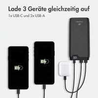 imoshion Powerbank 20.000 mAh - 22,5W Schnellladegerät - USB-C / USB-A - Schwarz