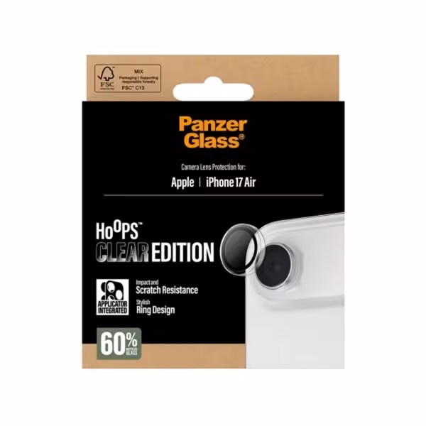 PanzerGlass Kameraprotektor Hoops Optic Rings für das Apple iPhone Air - Transparent