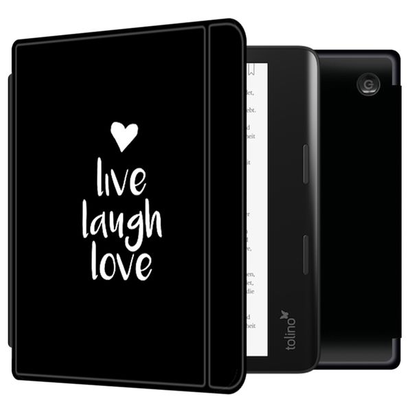 imoshion Design Slim Hard Sleepcover mit Stand für das Kobo Sage / Tolino Epos 3 - Live Laugh Love