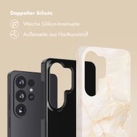 Selencia Vivid Back Cover Samsung Galaxy S26 Ultra - Golden Beige Marble