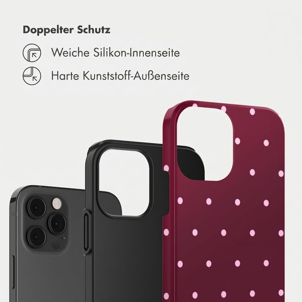 Selencia Vivid Back Cover Apple iPhone 12 (Pro) - Happy Dots Burgundy