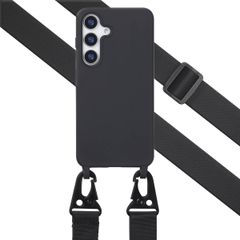 Selencia SilikonHülle mit abnehmbarem Band Samsung Galaxy S25 Plus - Schwarz