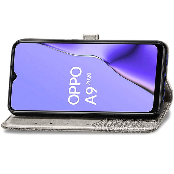 Mandala Klapphülle Oppo A5 (2020) / A9 (2020) - Grau