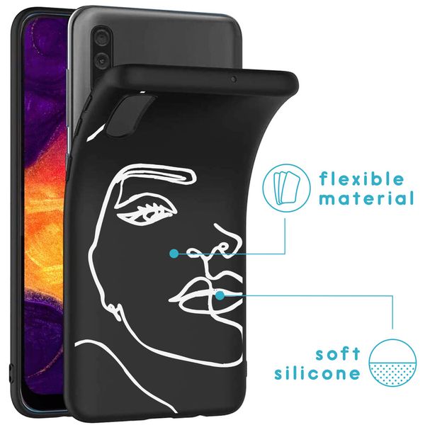 imoshion Design Hülle Galaxy A50 / A30s - Abstraktes Gesicht - Weiß