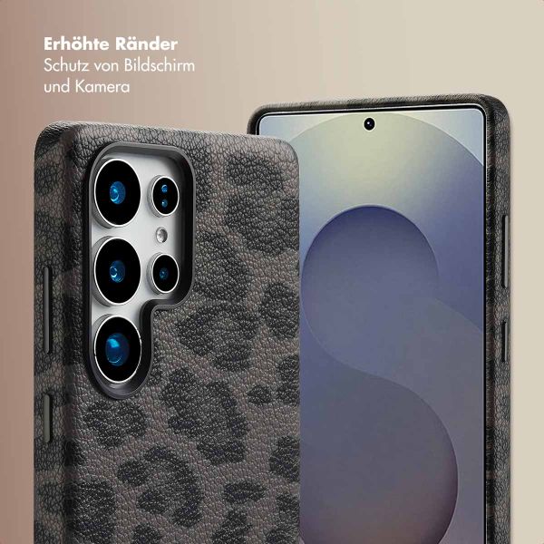 Selencia Sabi Backcover Leopardenmuster mit MagSafe Samsung Galaxy S25 Ultra - Midnight Black