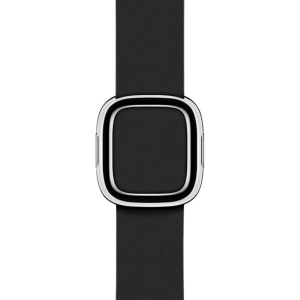 Apple Leather Band Modern Buckle für die Apple Watch Series 1 bis 9 / SE (38/40/41 mm) | Series 10 (42 mm) - Größe M - Schwarz