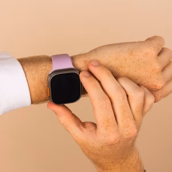 imoshion Silikon-Armband⁺ für  Apple Watch Series 1 t/m 11 / SE / Ultra (44/45/46/49 mm) - Größe M/L - Mauve