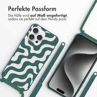 imoshion SilikonHülle design mit Band Apple iPhone 15 Pro Max - Petrol Green Groovy