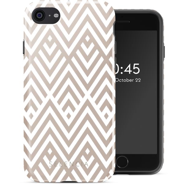 Selencia Vivid Tough Back Cover für das iPhone SE (2022 / 2020) / 8 / 7 - Beige Zigzag