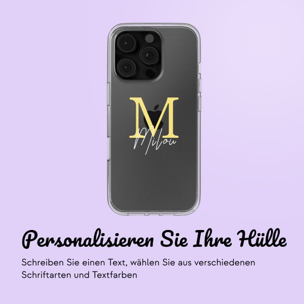 Personalisierte Hülle mit Buchstaben Apple iPhone 16 Pro - Transparent