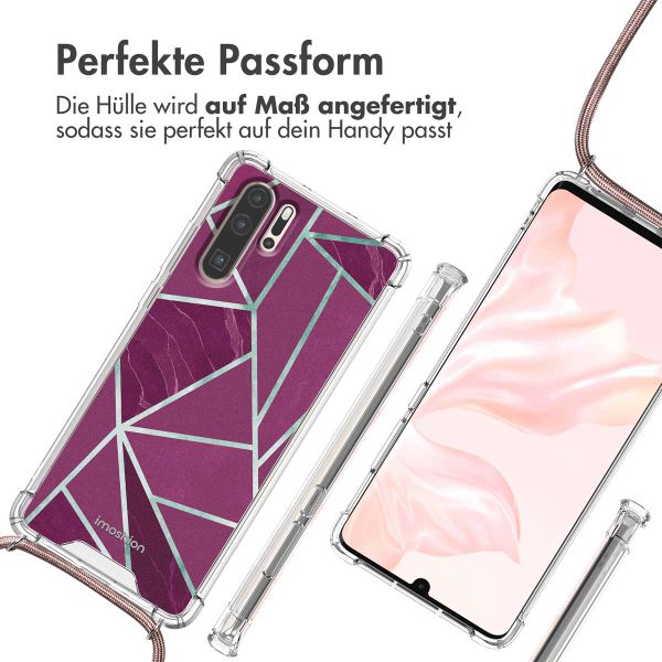 imoshion Design Hülle mit Band für das Huawei P30 Pro - Bordeaux Graphic