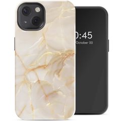 Selencia Vivid Tough Back Cover mit MagSafe für das iPhone 13 - Golden Beige Marble