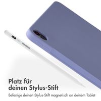 Accezz Liquid Silicone Back Cover mit Stifthalter für das iPad Air 11 Zoll (2025) M3 / (2024) M2 / Air 5 (2022) / Air 4 (2020) - Lila