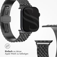 Selencia Drachenarmband aus Stahl für die Apple Watch Series 1 bis 10 / SE / Ultra (2) (44/45/46/49 mm) - Schwarz