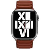 Apple Leather Link Armband für das  Apple Watch Series 1 t/m 9 / SE (38/40/41 mm) | Series 10 / 11 (42 mm) - Größe M/L - Umber