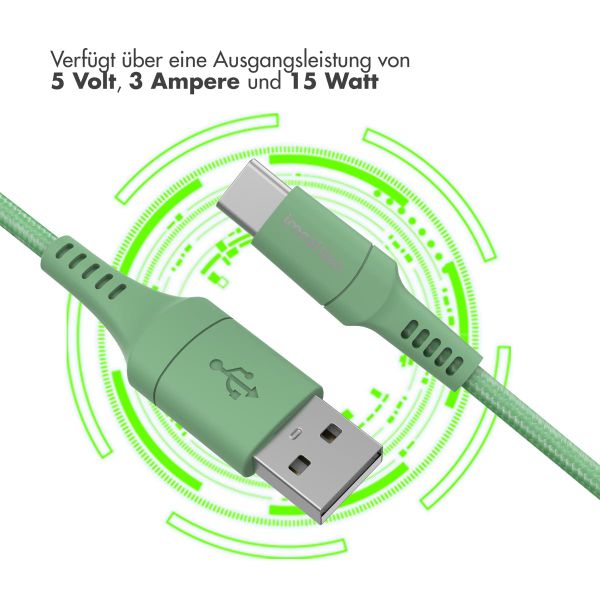 imoshion Braided USB-C-zu-USB Kabel - 1 Meter - Grün