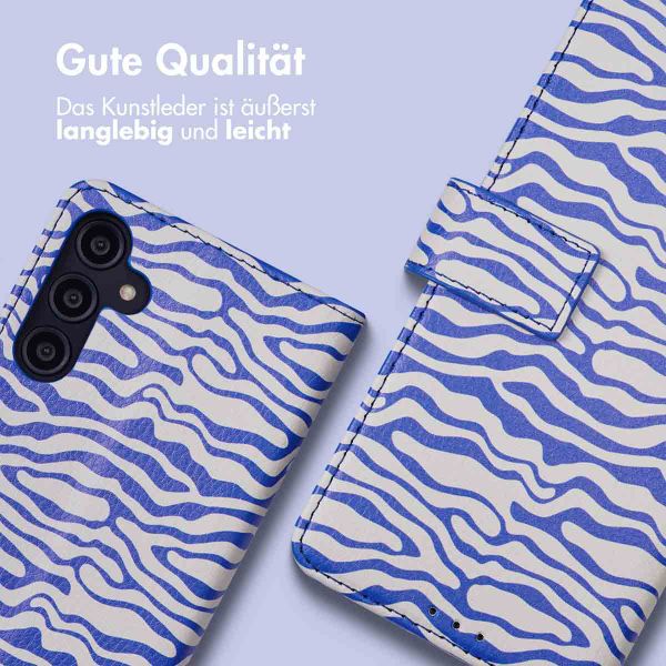 imoshion ﻿Design Klapphülle für das Samsung Galaxy A14 (5G/4G) - White Blue Stripes