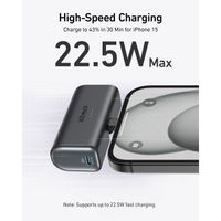 Anker Nano Powerbank mit integriertem USB-C-Stecker - 5.000 mAh - Schwarz