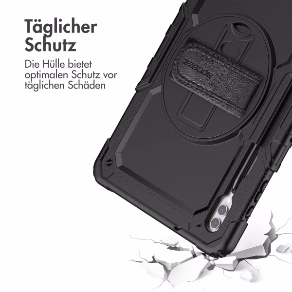 Accezz Robustes Back Cover mit Schultergurt Samsung Galaxy Tab S10 Ultra / Tab S9 Ultra - Schwarz