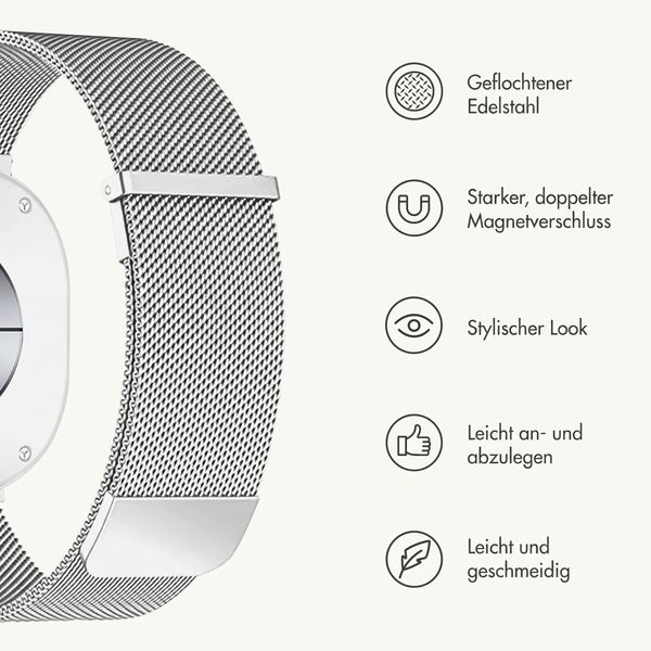 imoshion Mailändische Magnetarmband für Samsung Galaxy Watch 9 (40/44mm) / Watch 8 (40/44mm) / Classic (46mm) - Silber