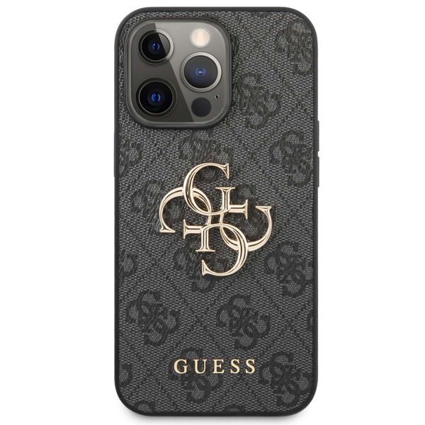 Guess 4G Metal Logo Back Cover für das iPhone 13 Pro - Grau