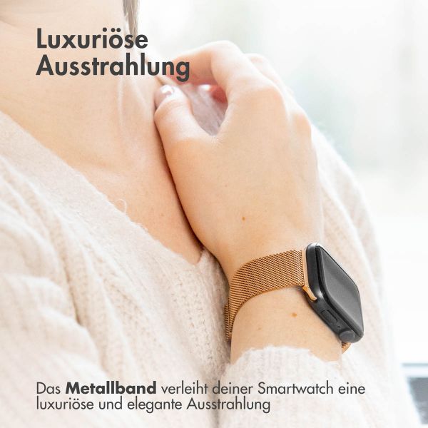 imoshion Mailändische Magnetarmband für die Apple Watch Series 1 bis 9 / SE (38/40/41 mm) | Series 10 (42 mm) - Größe S - Rose Gold