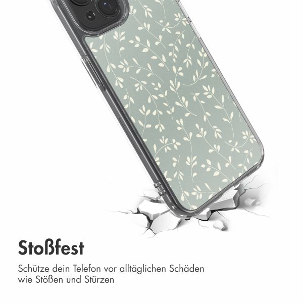 imoshion Design Hülle Apple iPhone 15 - Smoke Green Flowers