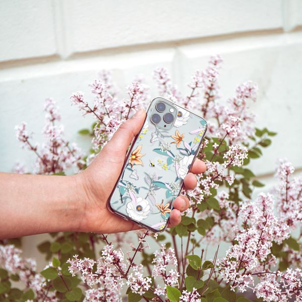 imoshion Design Hülle Apple iPhone 12 (Pro) - Blume - Weiß
