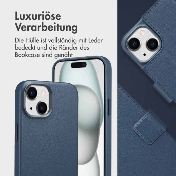 Accezz 2-in-1 Klapphülle aus Leder mit MagSafe für das iPhone 15 - Nightfall Blue