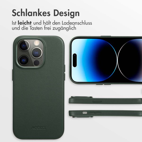Accezz MagSafe Leather Backcover Apple iPhone 14 Pro - Cedar Green