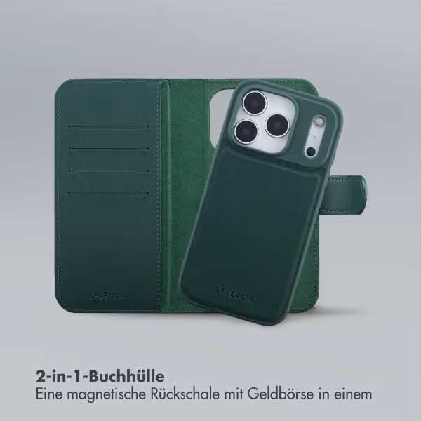 Selencia Olyn Abnehmbare Bookcase mit MagSafe Apple iPhone 17 Pro - Grün