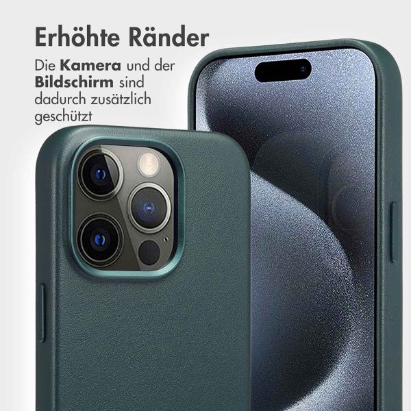 Accezz 2-in-1 Klapphülle aus Leder mit MagSafe Apple iPhone 15 Pro - Cedar Green