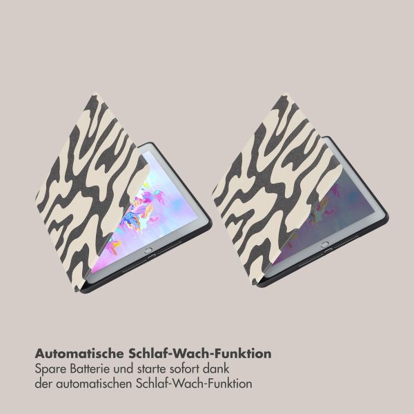 Selencia Vivid Klapphülle Apple iPad 6 (2018) 9.7 Zoll / iPad 5 (2017) 9.7 Zoll - Art Wave Black